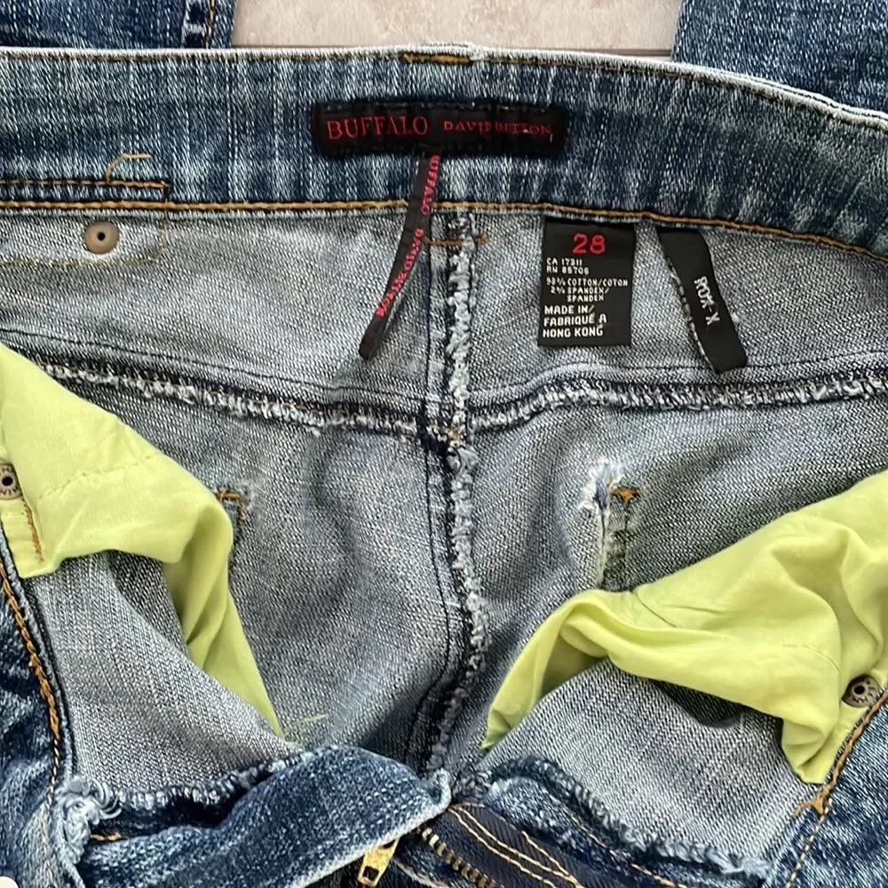 Buffalo David Bitton Rox-X women’s jeans faded distressed bootcut‎ Y2K size 28